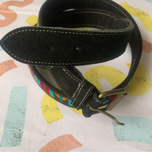 Suede and Woven Textile Belt - Picture 3 of 3